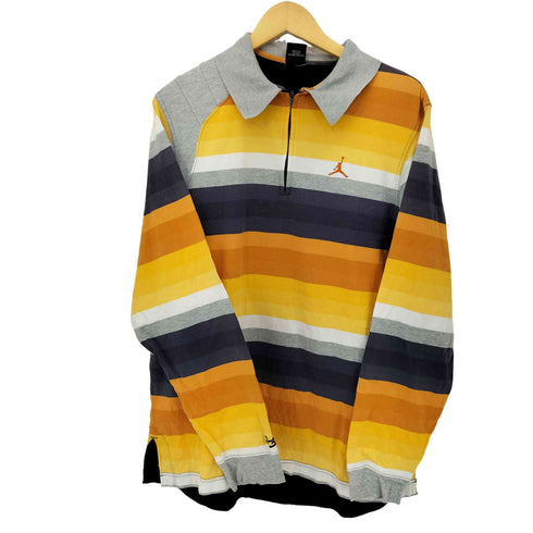 ジョーダンブランド JORDAN BRAND 00S 05AW 20TH ボーダーハーフジップポロカラーL/S Tシャツ メンズ import:L