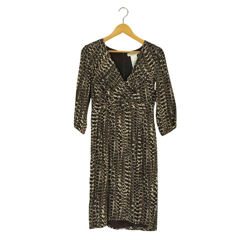 マックスマーラ MAX MARA イタリア製 白タグ 総柄 シルク カシュクールワンピース レディース JPN:40