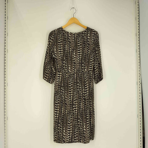 マックスマーラ MAX MARA イタリア製 白タグ 総柄 シルク カシュクールワンピース レディース JPN:40
