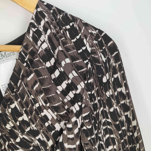 マックスマーラ MAX MARA イタリア製 白タグ 総柄 シルク カシュクールワンピース レディース JPN:40