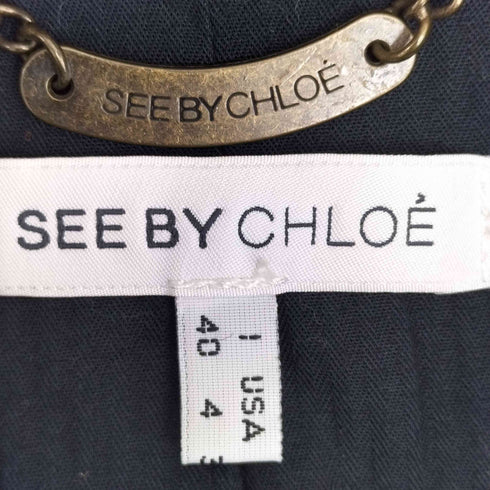 シーバイクロエ SEE BY CHLOE ピンストライプ 2Bテーラードジャケット レディース I 40