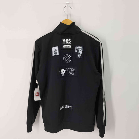 アディダス adidas ロゴ刺繍 ウォームアップジャケット リメイク パッチワーク ワッペン 再構築 メンズ JPN:L