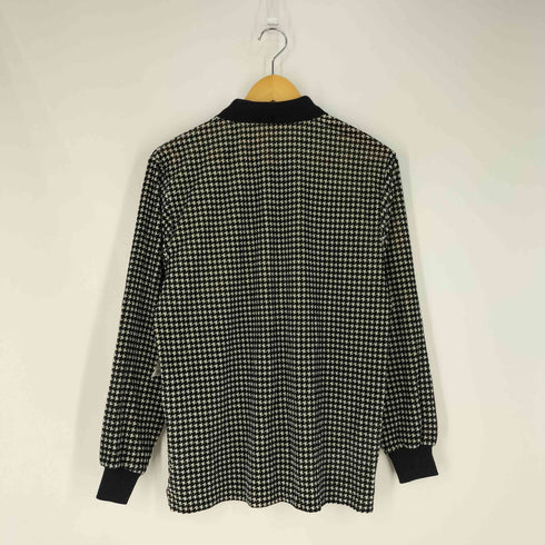 ブラックアンドホワイト BLACK&WHITE SPORTSWEAR ハウンドトゥース ベロア ハーフジップポロシャツ メンズ JPN:L