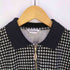 ブラックアンドホワイト BLACK&WHITE SPORTSWEAR ハウンドトゥース ベロア ハーフジップポロシャツ メンズ JPN:L