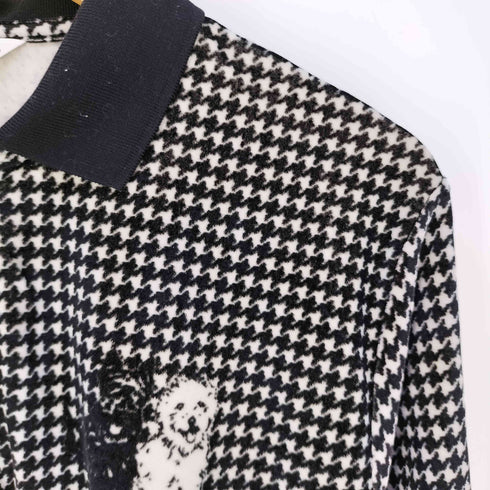 ブラックアンドホワイト BLACK&WHITE SPORTSWEAR ハウンドトゥース ベロア ハーフジップポロシャツ メンズ JPN:L