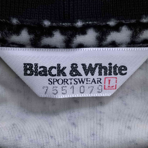 ブラックアンドホワイト BLACK&WHITE SPORTSWEAR ハウンドトゥース ベロア ハーフジップポロシャツ メンズ JPN:L
