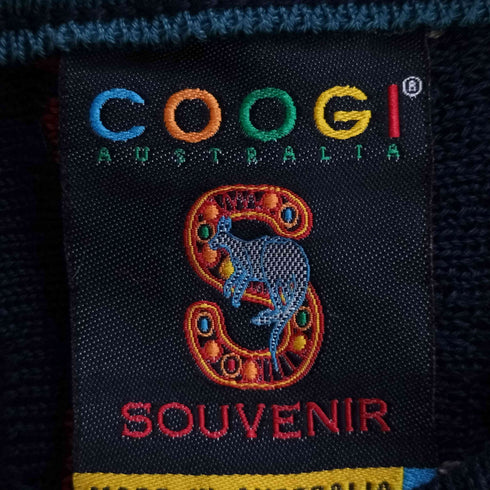 クージー COOGI SOUVENIR オーストラリア製 ワンポイント刺繍 コットン 3Dニット メンズ import:S