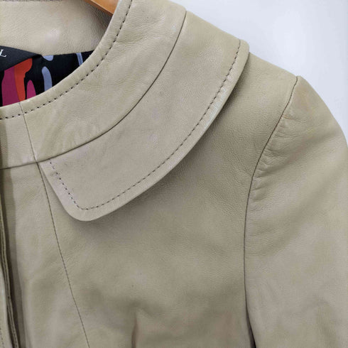 ポールスミスブラックレーベル Paul Smith BLACK LABEL ラムレザーノーカラージャケット レディース JPN:40