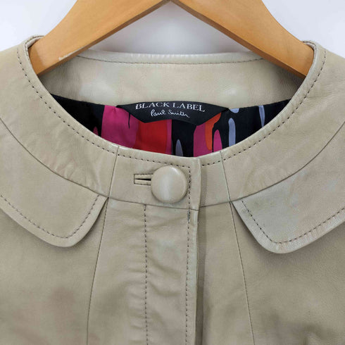 ポールスミスブラックレーベル Paul Smith BLACK LABEL ラムレザーノーカラージャケット レディース JPN:40