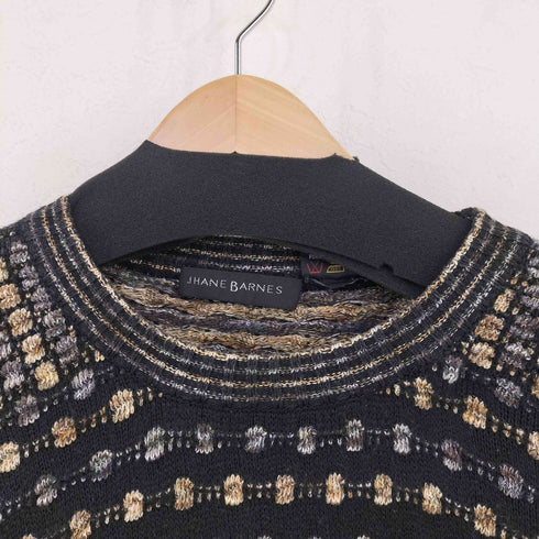 JHANE BARNES 総柄コットンアクリルウールニット メンズ import:M