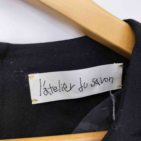 アトリエドゥサボン latelier du savon フロント刺繍デザイン ウールワンピース レディース FREE