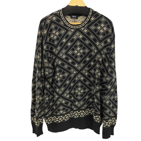 ボスヒューゴボス BOSS HUGO BOSS MADE IN ITALY 総柄コットンニット メンズ EUR:54