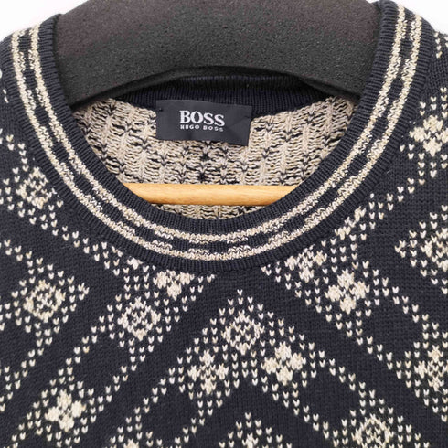 ボスヒューゴボス BOSS HUGO BOSS MADE IN ITALY 総柄コットンニット メンズ EUR:54