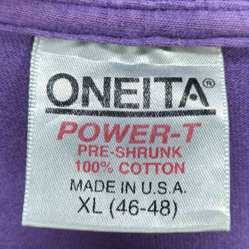 オニータ ONEITA USA製 シングルステッチ ウルフ 狼プリント Tシャツ メンズ JPN:XL