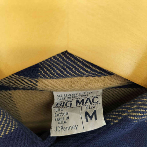 ビッグマック BIG MAC 70S~80S MADE IN USA ブロックチェックヘビーネルシャツ メンズ import:L