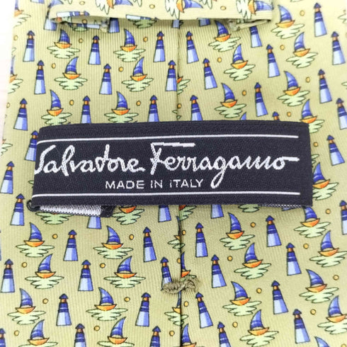 サルヴァトーレフェラガモ Salvatore Ferragamo 総柄 シルクネクタイ メンズ