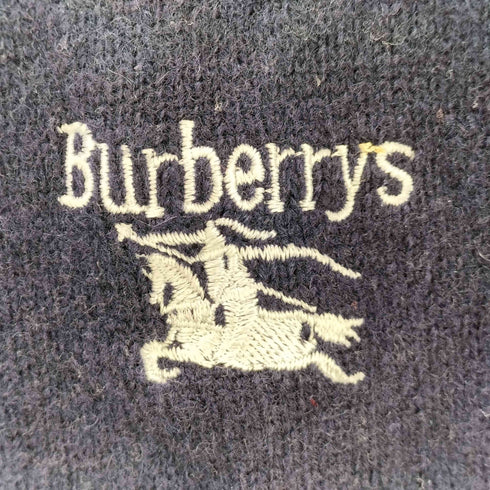 バーバリーズ BURBERRYS 刺繍 Vネック ウール長袖ニット レディース US:40