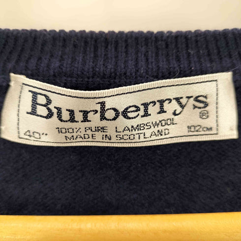 バーバリーズ BURBERRYS 刺繍 Vネック ウール長袖ニット レディース US:40