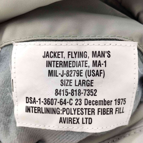 アヴィレックス AVIREX MA-1 Commercial Flight Jacket コマーシャル フライト ジャケット メンズ import:L