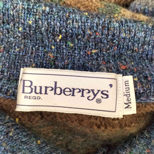 バーバリーズ BURBERRYS 90S 白タグ ボーダー L/S ニット ポロシャツ メンズ import:M