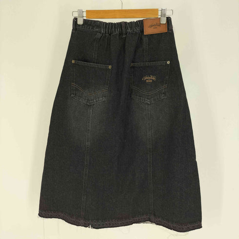 ワッジボーイ Wudge Boy Brushed Damage Denim Skirt ブラック デニム スカート Y2K レディース FREE