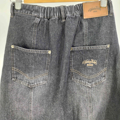 ワッジボーイ Wudge Boy Brushed Damage Denim Skirt ブラック デニム スカート Y2K レディース FREE