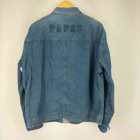 パパス papas ワニ革パッチ デニムジャケット メンズ JPN:L