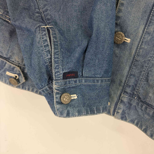 パパス papas ワニ革パッチ デニムジャケット メンズ JPN:L