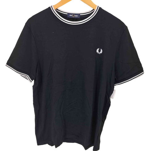 フレッドペリー FRED PERRY ロゴ刺繍 S/S モックネックTシャツ メンズ import:L