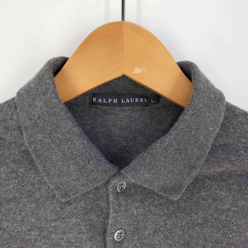 ラルフローレン RALPH LAUREN ポニー刺繍 ウール混 コットンニットポロシャツ レディース import:L