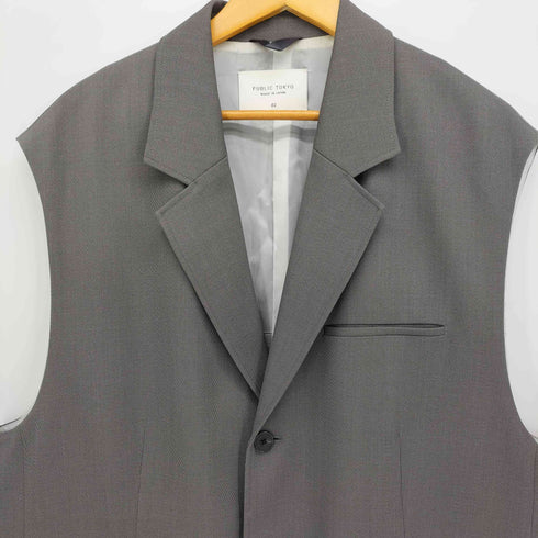 パブリックトウキョウ PUBLIC TOKYO AQUA WOOL カルゼ テーラード ベスト メンズ JPN:2