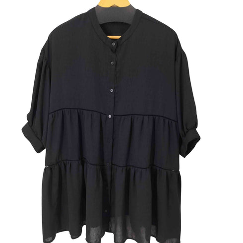 アプレジュールミニョン Apres jour mignon Apres jour mignon ノーカラーシアーシャツ パフデザイン レディース JPN:L