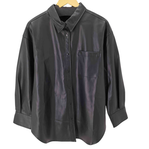 フェイクレザーオーバーサイズシャツ レディース JPN:XL