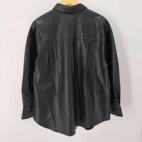 フェイクレザーオーバーサイズシャツ レディース JPN:XL