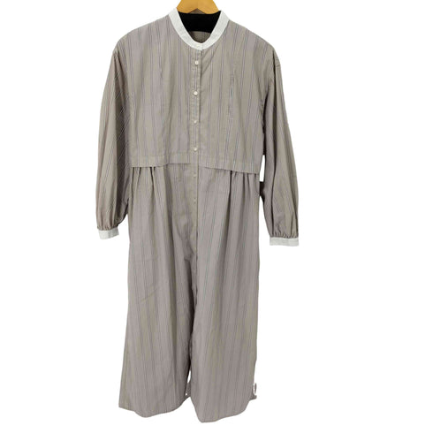 バンドカラーストライプシャツワンピース レディース JPN:XL