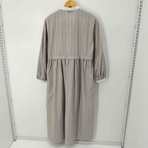 バンドカラーストライプシャツワンピース レディース JPN:XL