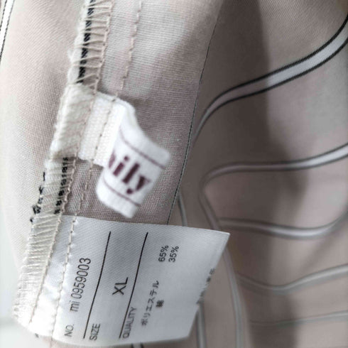 バンドカラーストライプシャツワンピース レディース JPN:XL