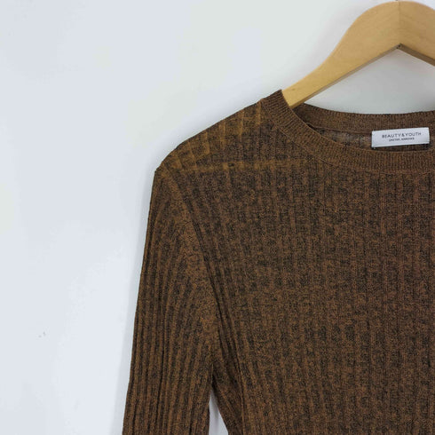 ビューティーアンドユースユナイテッドアローズ BEAUTY & YOUTH UNITED ARROWS メランジクルーネック5分袖 ニット レディース FREE