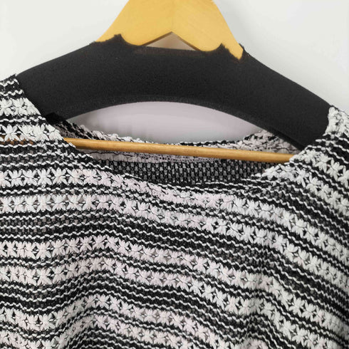 クロシェ編みメッシュボーダーカットソー クロップド レディース JPN:XL