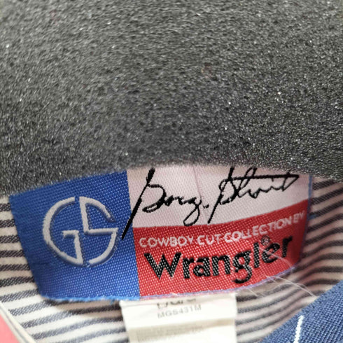 ラングラー Wrangler ワンポイント刺繍ボタンダウンS/Sチェックシャツ メンズ JPN:L