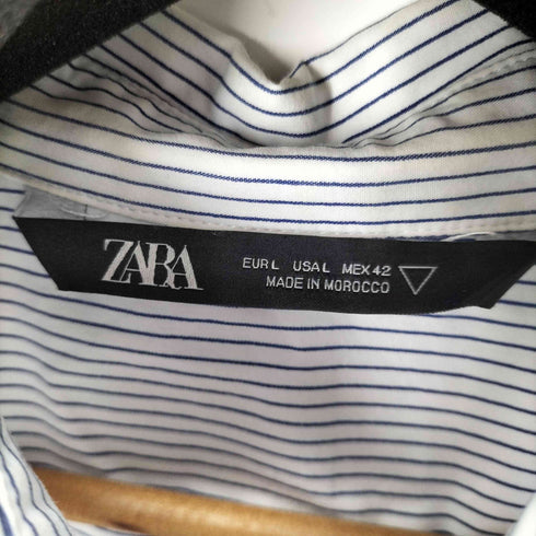 ザラ ZARA ペイント加工 L/Sストライプシャツ メンズ JPN:L