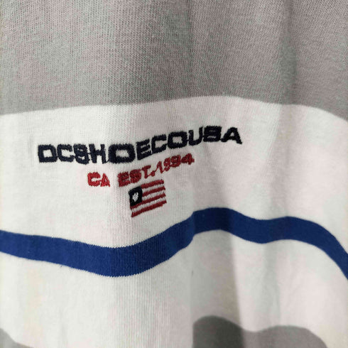 ディーシーシューズ DC SHOES ロゴ刺繍クルーネックボーダーS/S TEE メンズ JPN:XL