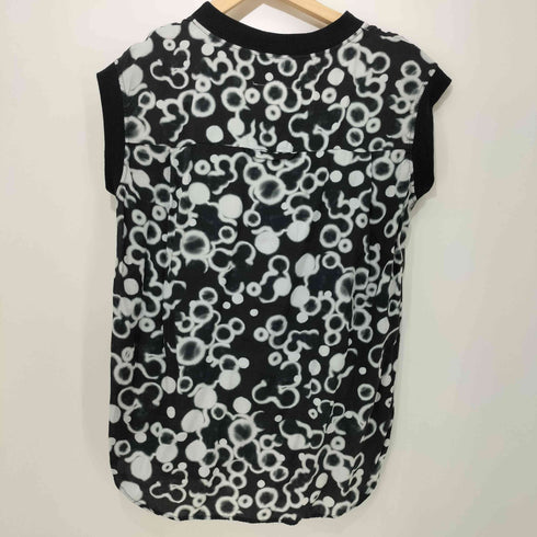 エムエムシックスメゾンマルタンマルジェラ MM6 Maison Martin Margiela 14SS 総柄 リブ付き ノースリーブ カットソー レディース FR:36