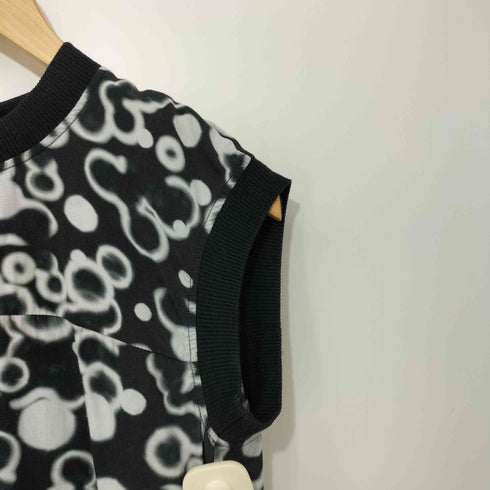 エムエムシックスメゾンマルタンマルジェラ MM6 Maison Martin Margiela 14SS 総柄 リブ付き ノースリーブ カットソー レディース FR:36