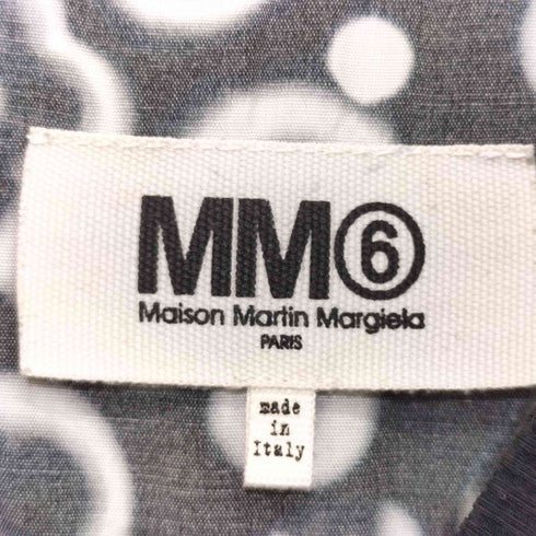 エムエムシックスメゾンマルタンマルジェラ MM6 Maison Martin Margiela 14SS 総柄 リブ付き ノースリーブ カットソー レディース FR:36