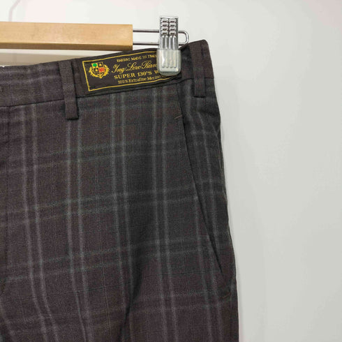 タケオキクチ TAKEO KIKUCHI LORO PIANA SUPER 130s WOOL チェック柄 ロロピアーナ ウール スラックス メンズ JPN:2