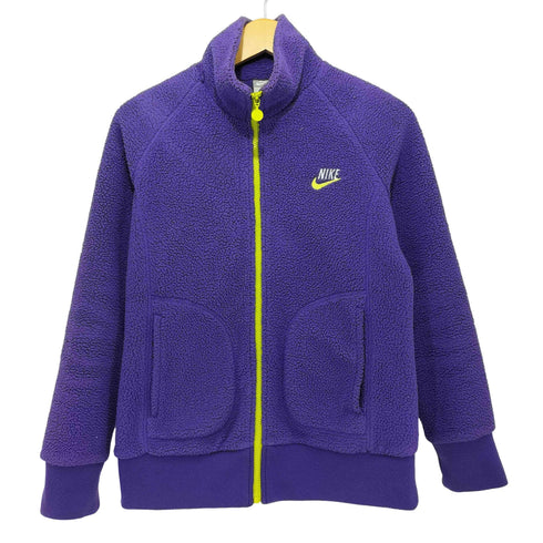 ナイキ NIKE ロゴ刺繍 ライトパープル ジップアップ ボアジャケット メンズ M