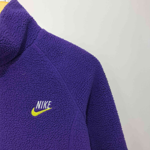 ナイキ NIKE ロゴ刺繍 ライトパープル ジップアップ ボアジャケット メンズ M