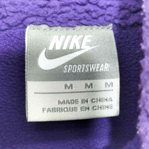 ナイキ NIKE ロゴ刺繍 ライトパープル ジップアップ ボアジャケット メンズ M