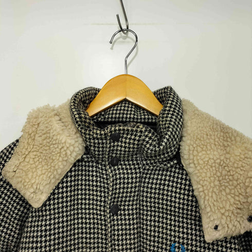 フレッドペリー FRED PERRY 千鳥格子 ロゴ刺繍 ウールダウンジャケット メンズ import:M